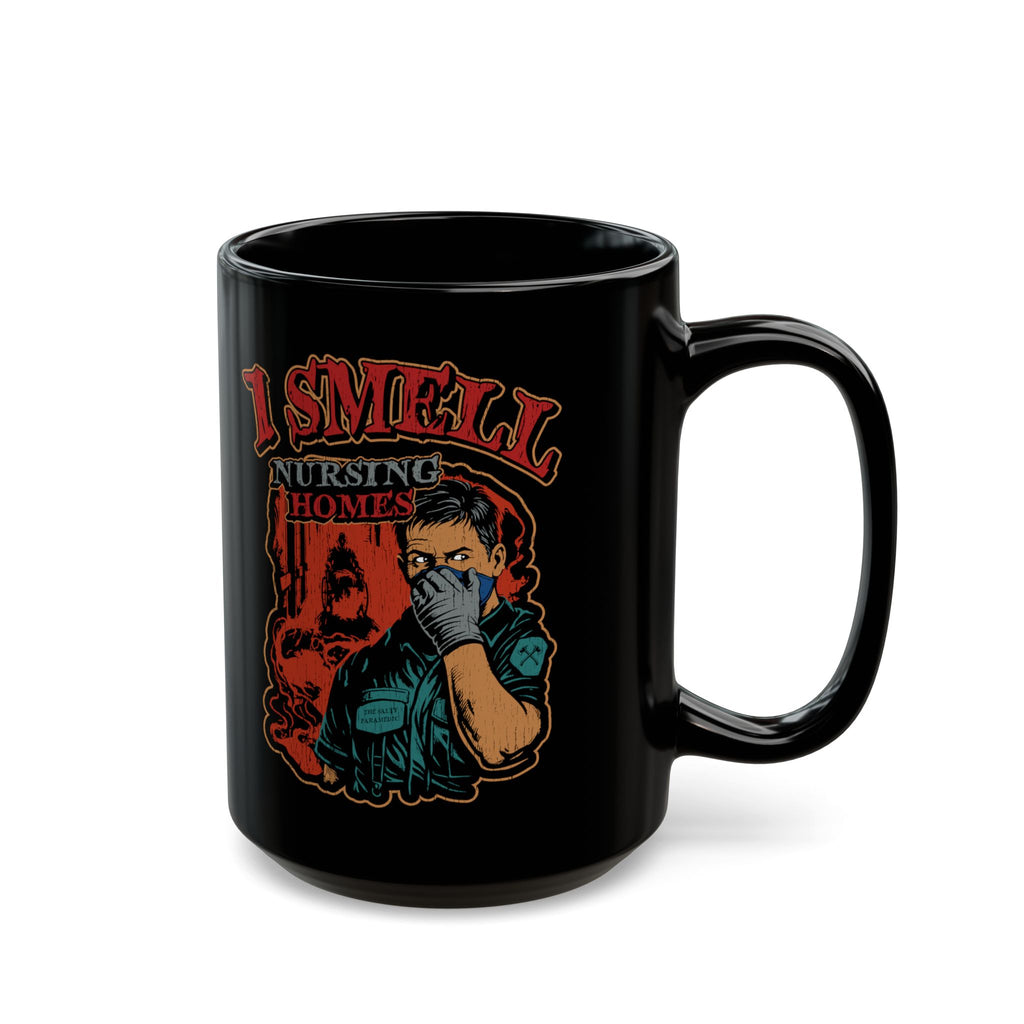 'I Smell Nursing Homes' Retro Horror Graphic Coffee Cup (15oz)