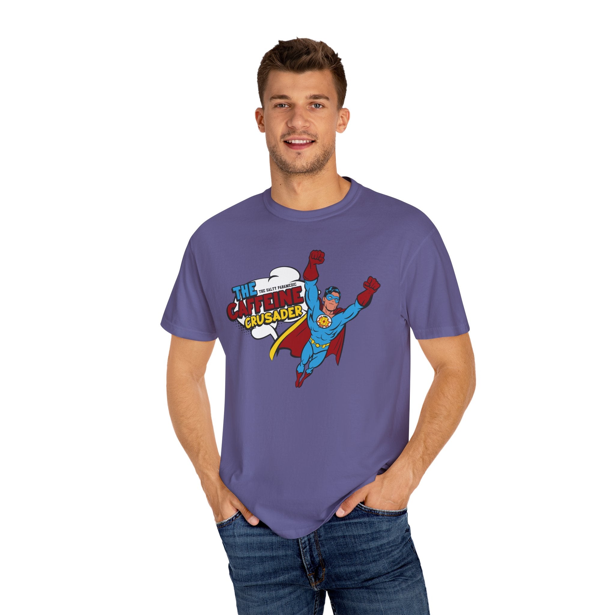 Caffeine Crusader T-Shirt (Graphic on Front)