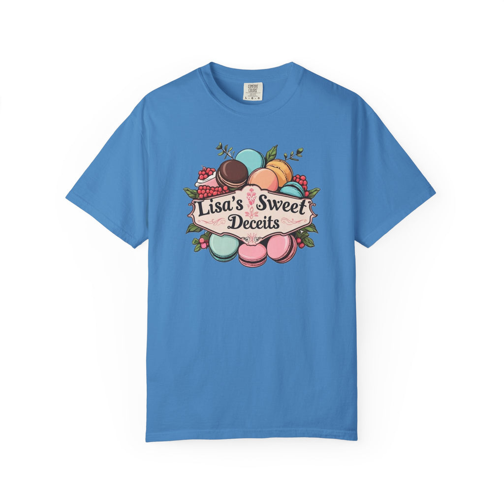 T-Shirt — "Lisa's Sweet Deceits" Macaron Bakery Graphic Tee