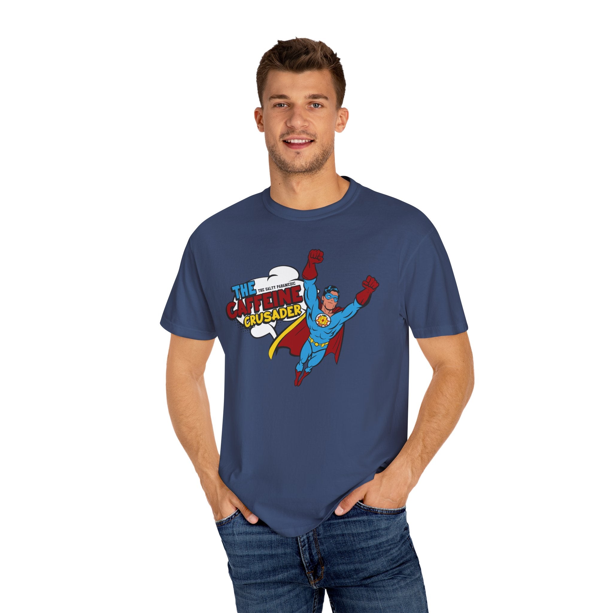 Caffeine Crusader T-Shirt (Graphic on Front)
