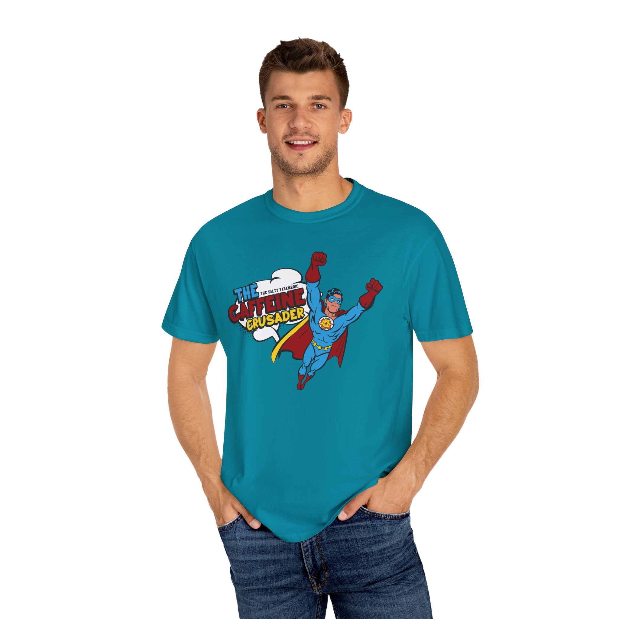 Caffeine Crusader T-Shirt (Graphic on Front)