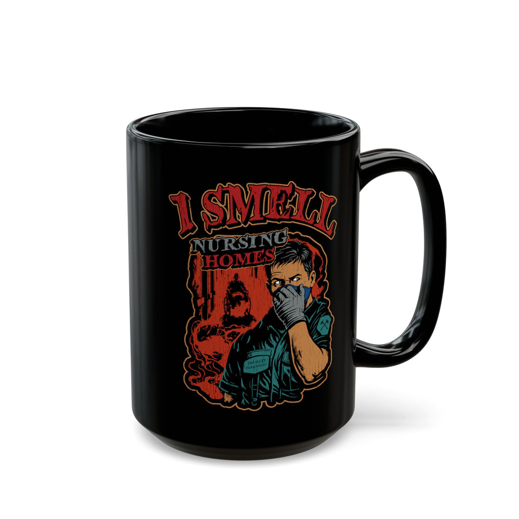 'I Smell Nursing Homes' Retro Horror Graphic Coffee Cup (15oz)