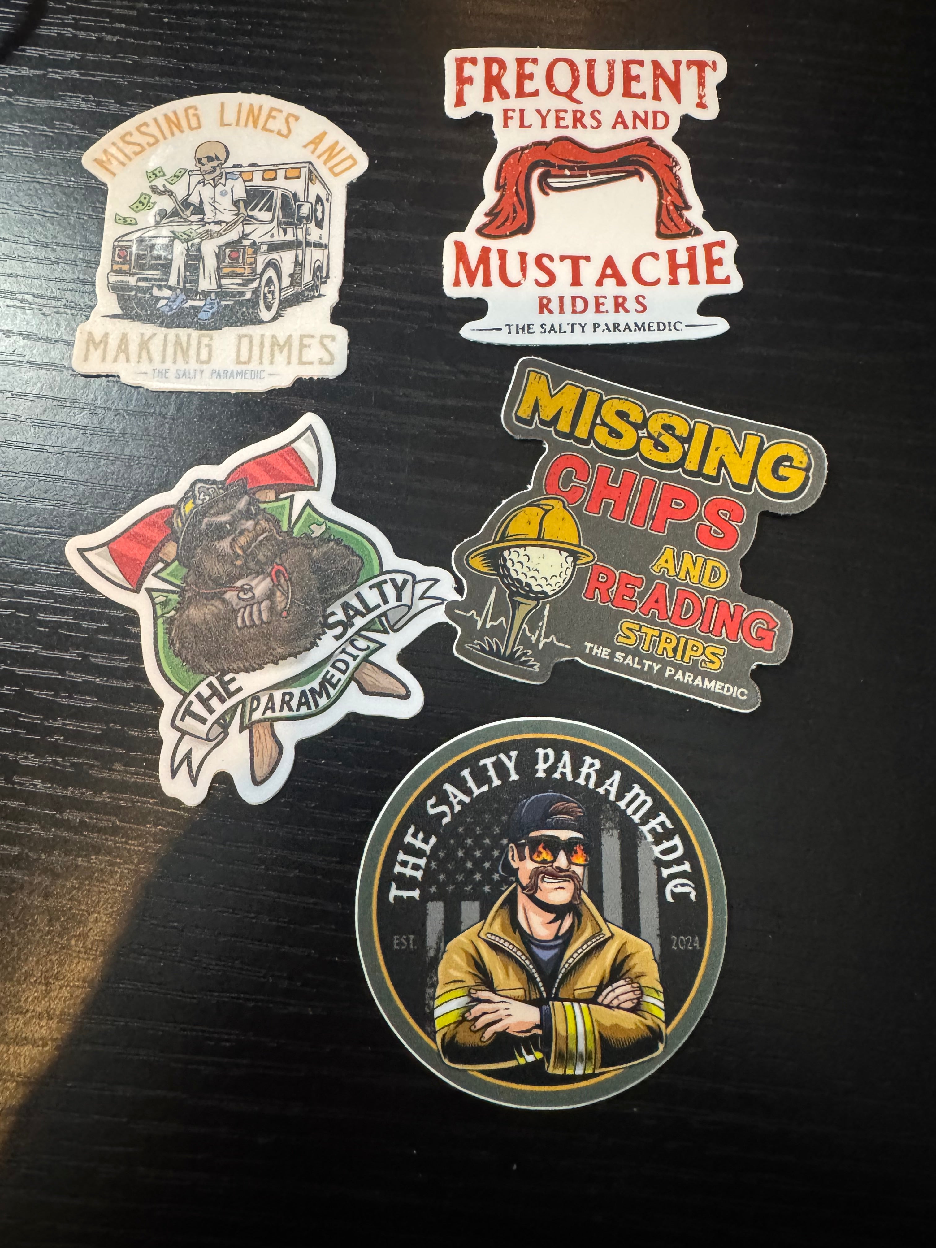 The Salty Paramedic Sticker Variety Pack (5 Stickers)