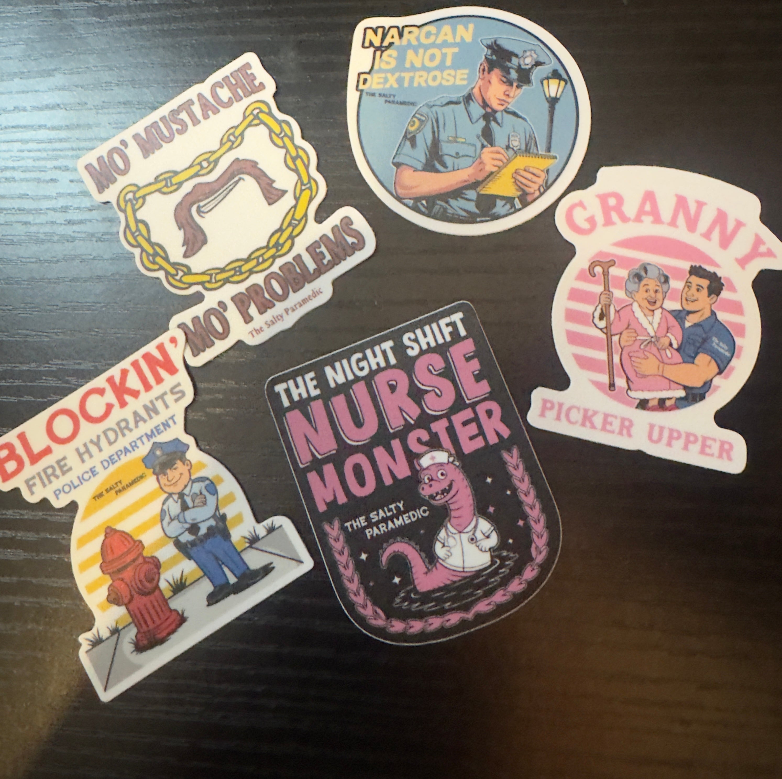 The Salty Paramedic Sticker Variety Pack (5 Stickers)