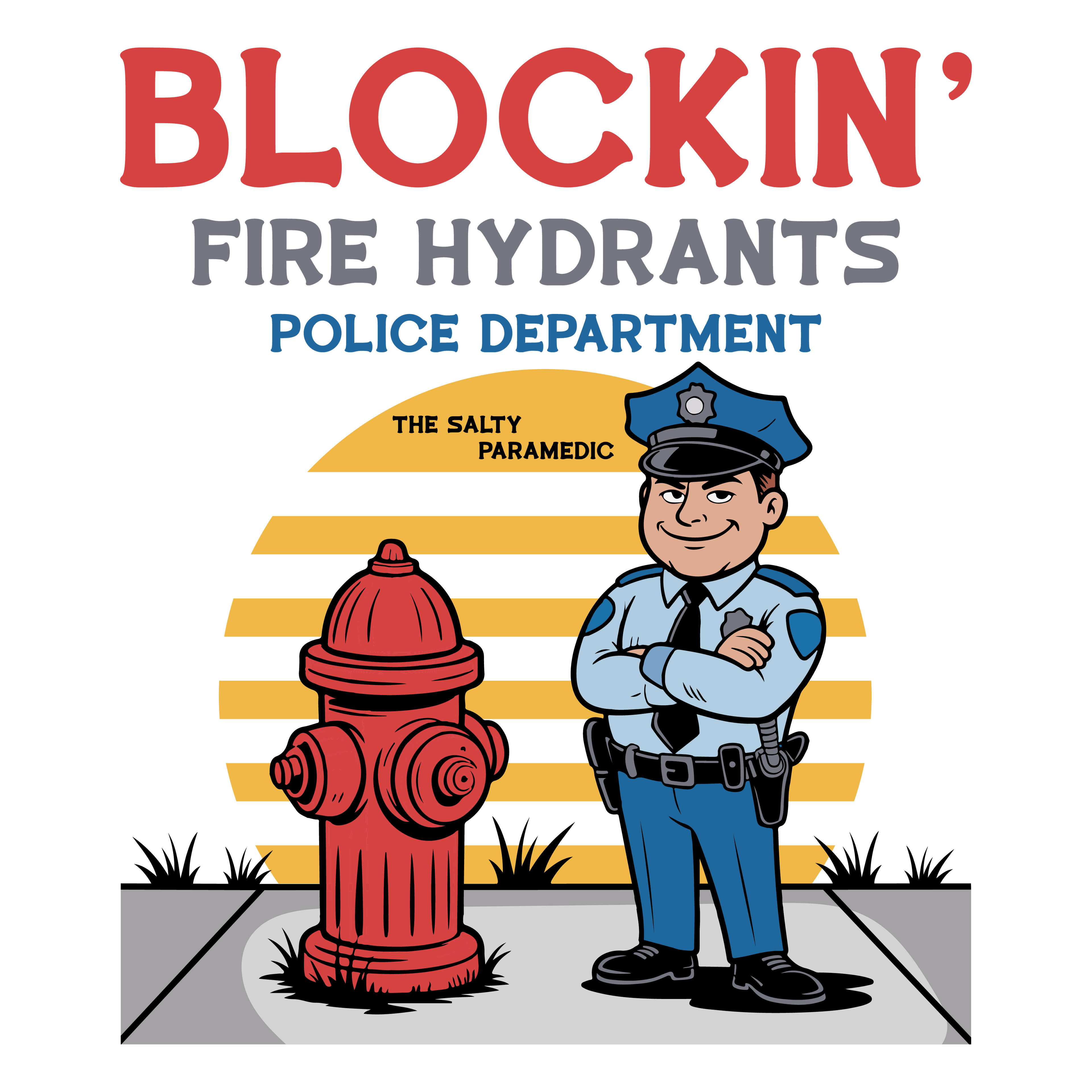 Blockin’ Fire Hydrants Police Department Sticker (5-Pack)
