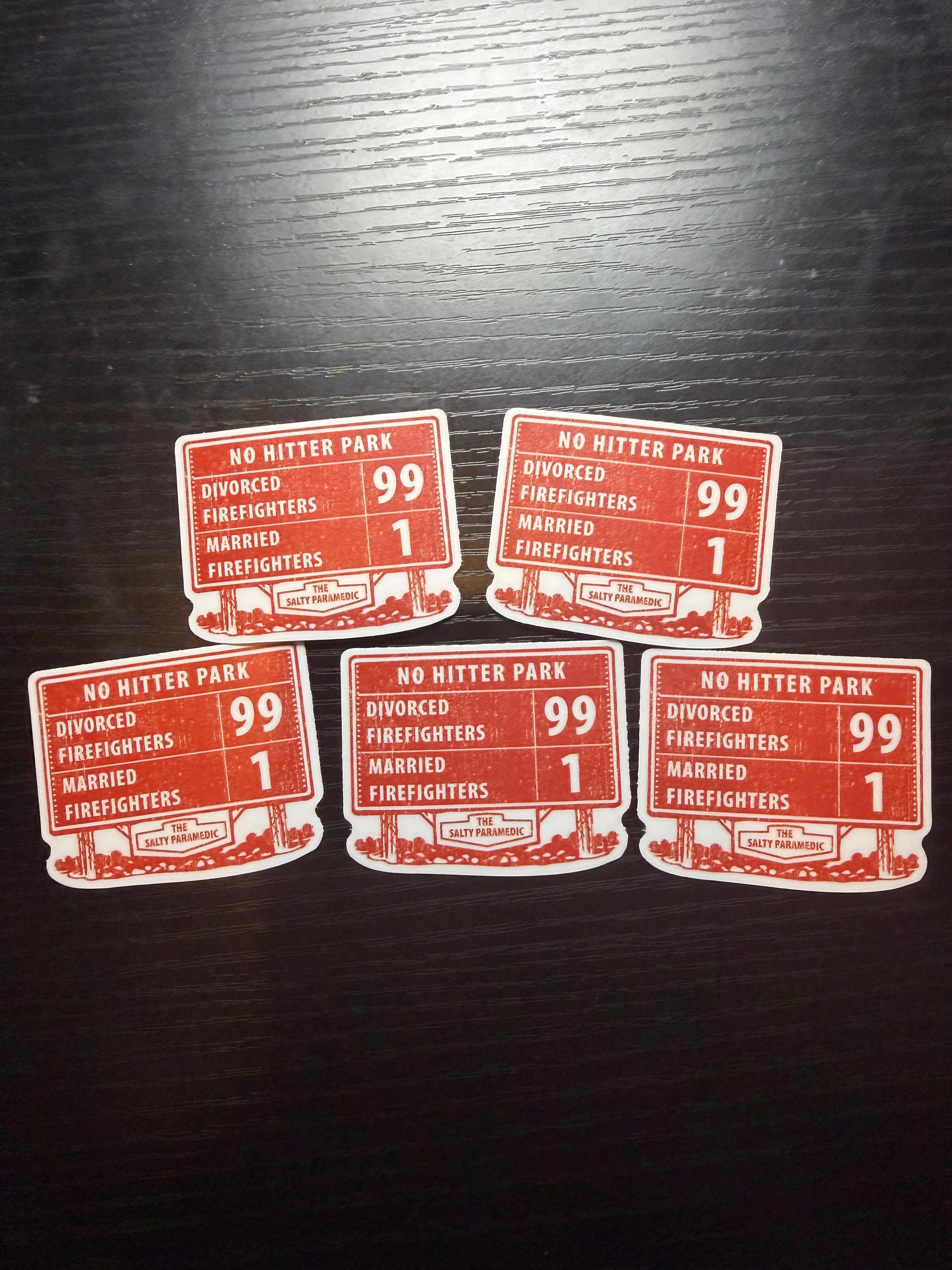 Divorced vs. Married Firefighters Sticker Pack (5 Stickers)